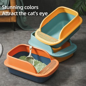 6201 Opening plastic convenient cat litter basin