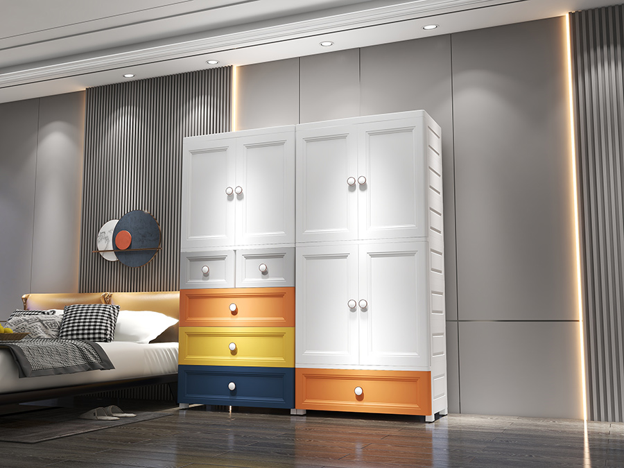 70 Morandi multifunctional combination storage plastic cabinet (1)