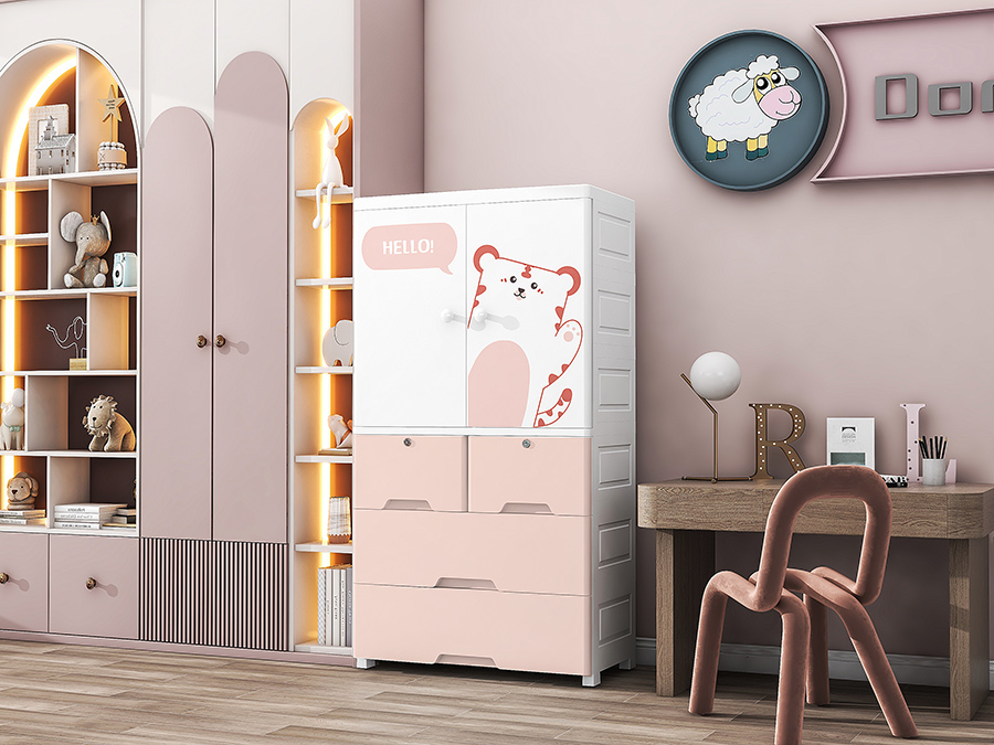 70 Pink Blue Tiger multifunctional kombinasyon storage plastic cabinet (3)