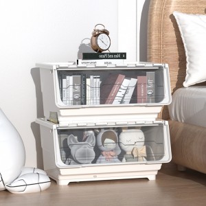 Folding stackable convenient storage plastic box