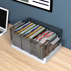 Folding storage plastic transaparent box