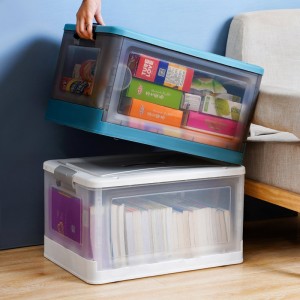 Folding storage plastic transaparent box