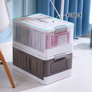 Folding storage plastic transaparent box