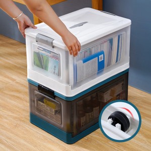 Folding storage plastic transaparent box