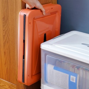 Folding storage plastic transaparent box