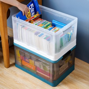 Folding storage plastic transaparent box