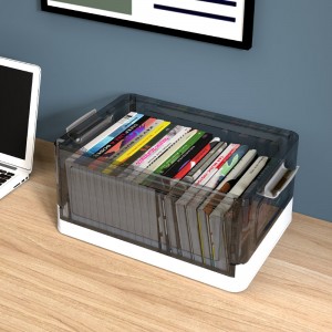 Folding storage plastic transaparent box