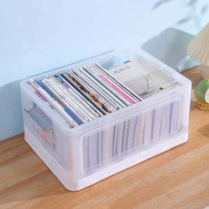 Folding storage plastic transaparent box