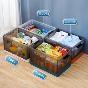 Folding storage plastic transaparent box