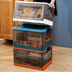 Folding storage plastic transaparent box