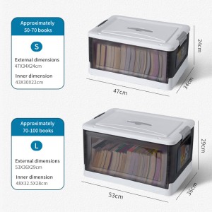 Folding storage plastic transaparent box