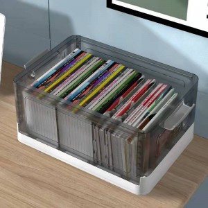 Folding storage plastic transaparent box