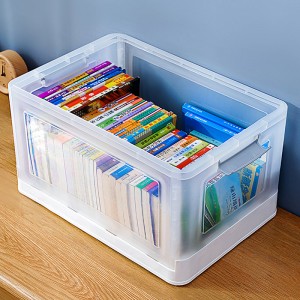 Folding storage plastic transaparent box