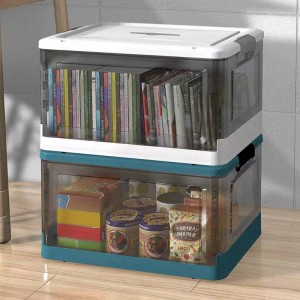 Folding storage plastic transaparent box