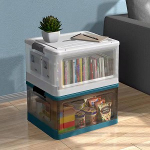 Folding storage plastic transaparent box