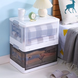 Folding storage plastic transaparent box