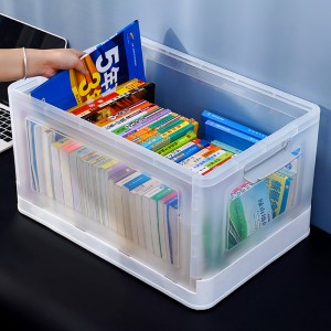 Folding storage plastic transaparent box