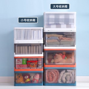 Folding storage plastic transaparent box