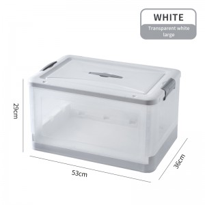 Folding storage plastic transaparent box