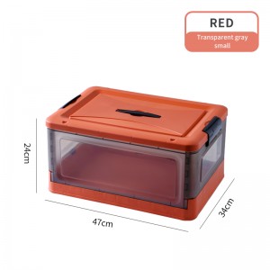 Folding storage plastic transaparent box