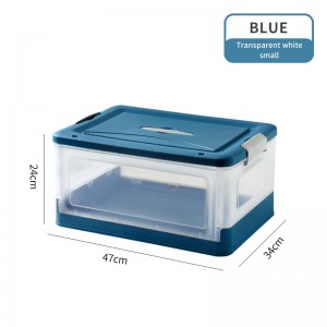 Folding storage plastic transaparent box