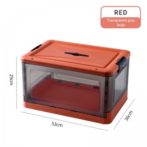 Folding storage plastic transaparent box