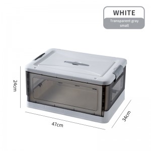 Folding storage plastic transaparent box