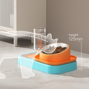 Multifunctional plastic combination cat bowl