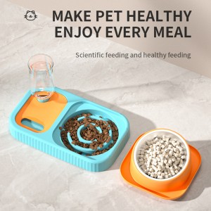 Multifunctional plastic combination cat bowl