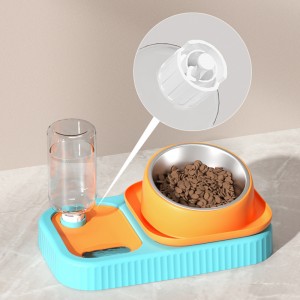 Multifunctional plastic combination cat bowl