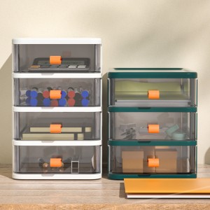 Multilayer drawer transparent plastic storage box