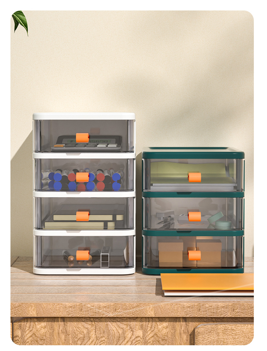 Multilayer drawer transparent plastic storage box (12)