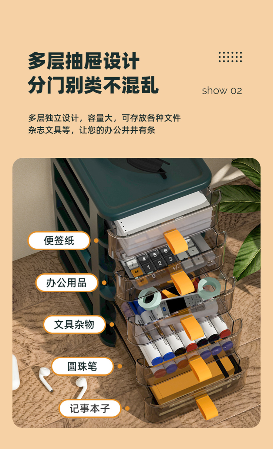 Multilayer drawer transparent plastic storage box (4)