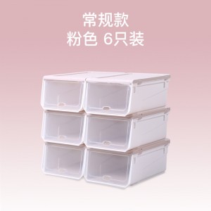 Stackable folding plastic transparent storage shoe box