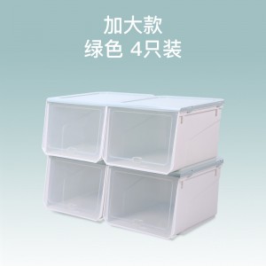 Stackable folding plastic transparent storage shoe box