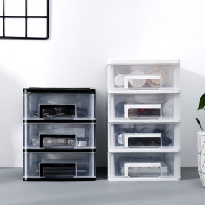 Transparent drawer multilayer storage plastic box