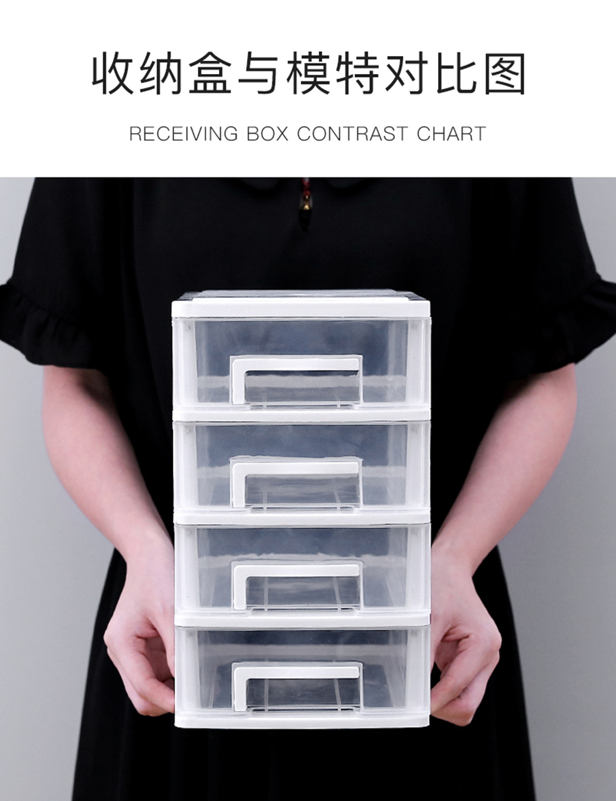 Transparent drawer multilayer storage plastic box  (3)