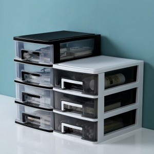 Transparent drawer multilayer storage plastic box