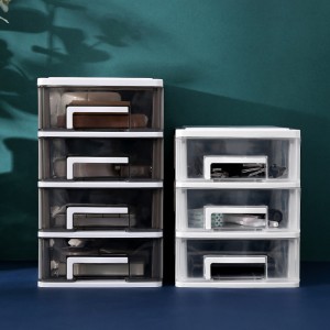 Transparent drawer multilayer storage plastic box