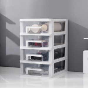 Transparent drawer multilayer storage plastic box