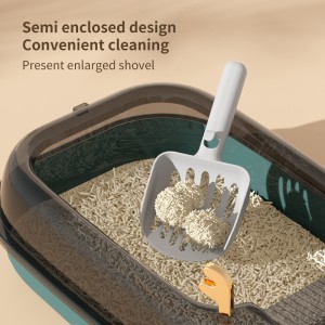 Semi closed deer design cat litter basin