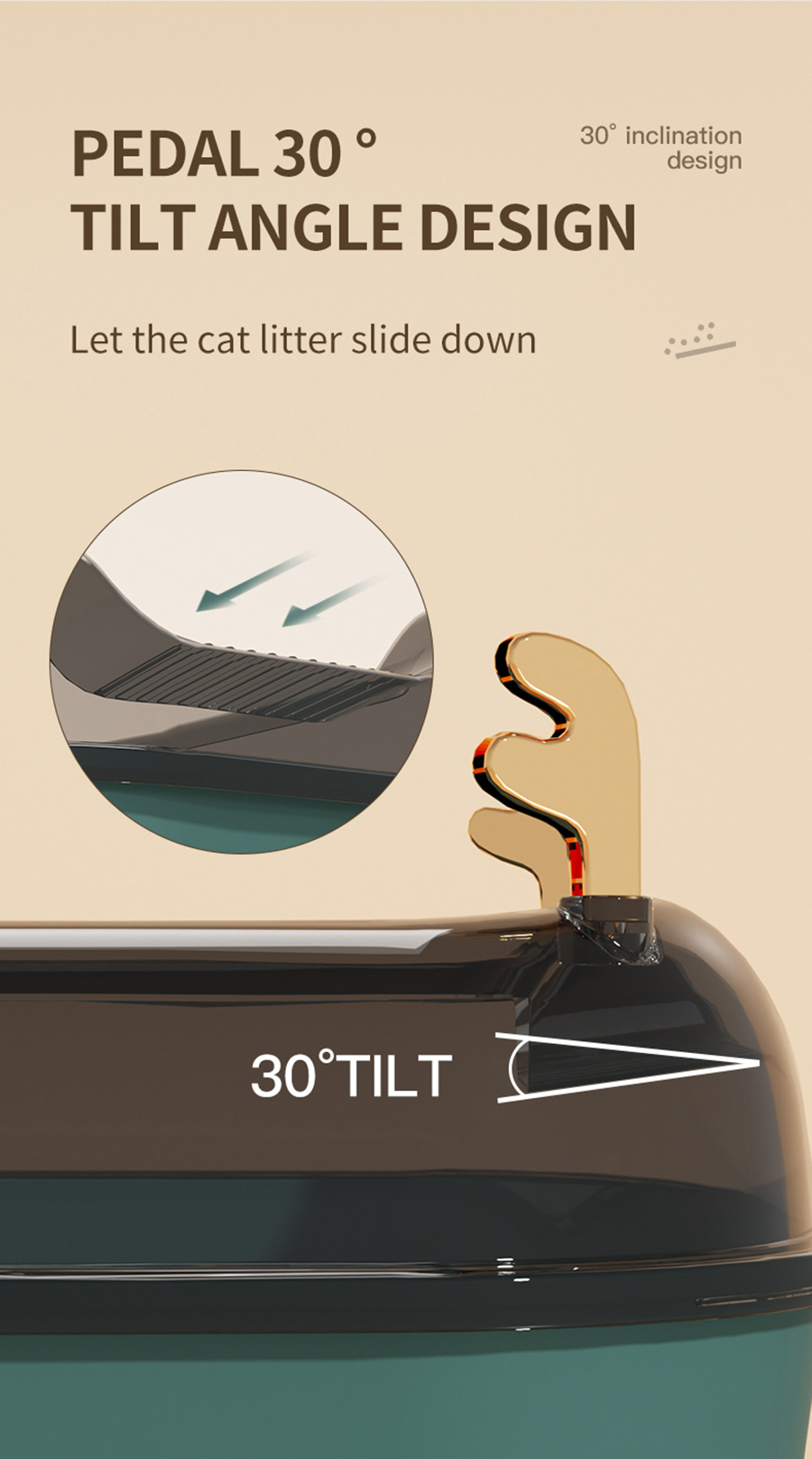Semi closed deer design cat litter basin (၆)ခု၊